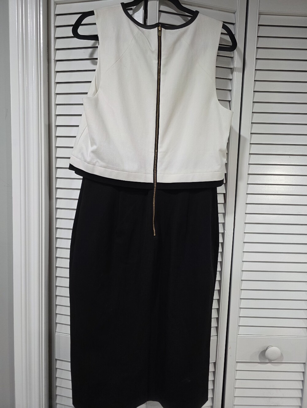 NEW Banana Republic Sloan Black White Color Block Ponte Shift Dress Stretch 14 - Picture 2 of 9